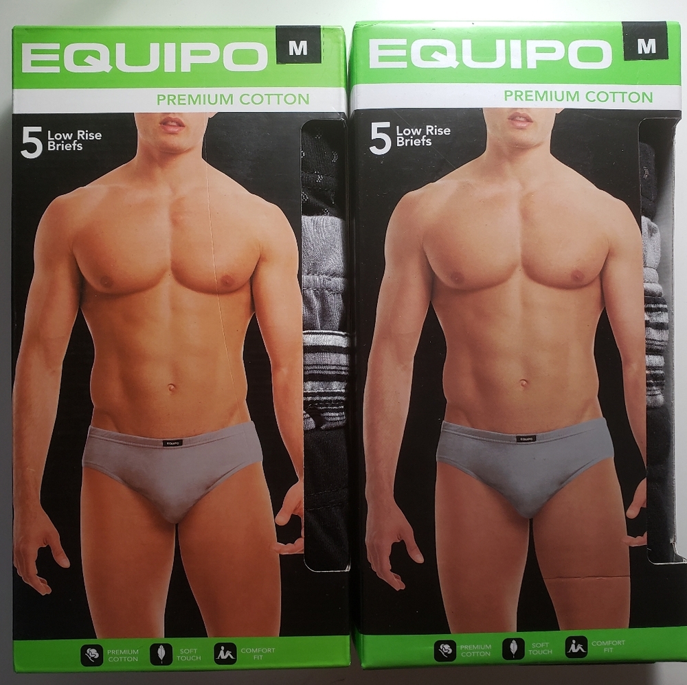 Equipo Mens 5 Pack Low Rise Briefs Iron Size M(x2)